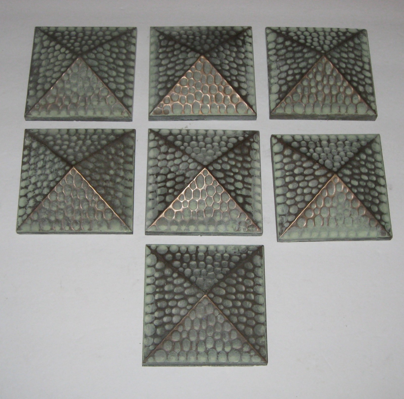 4″x4″ Pandora Verdigris Resin Deco Insert Accent Wall Tile -Lot of 7 pcs