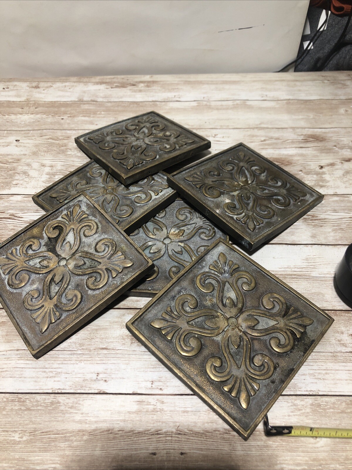 6 AHNZU Massalia Bullion Brass Deco Metal Wall Trim – 4″ x 4″ Frieze Accent