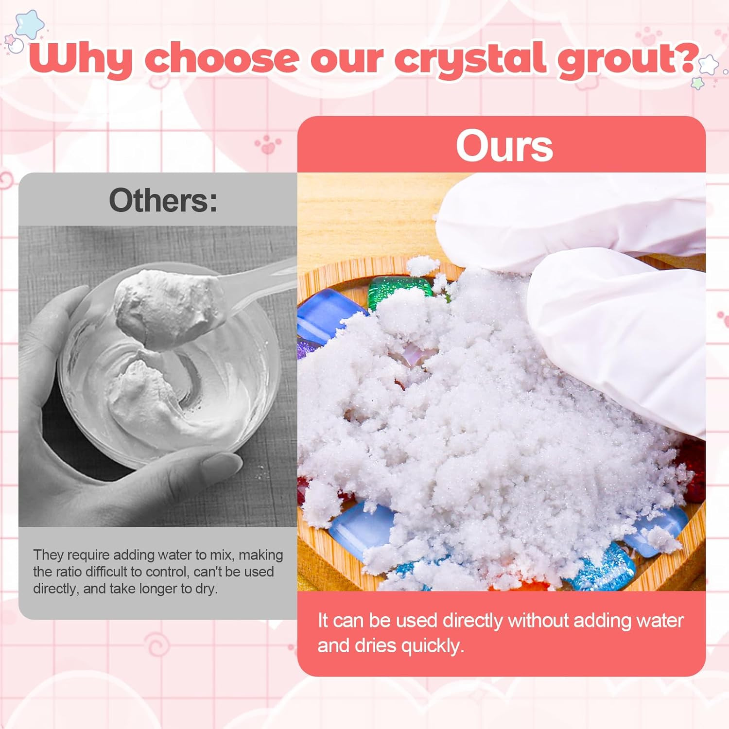 Mosaic Crystal Grout – Translucent Mosaic Grout Filler for Tiles Crafts, No N…
