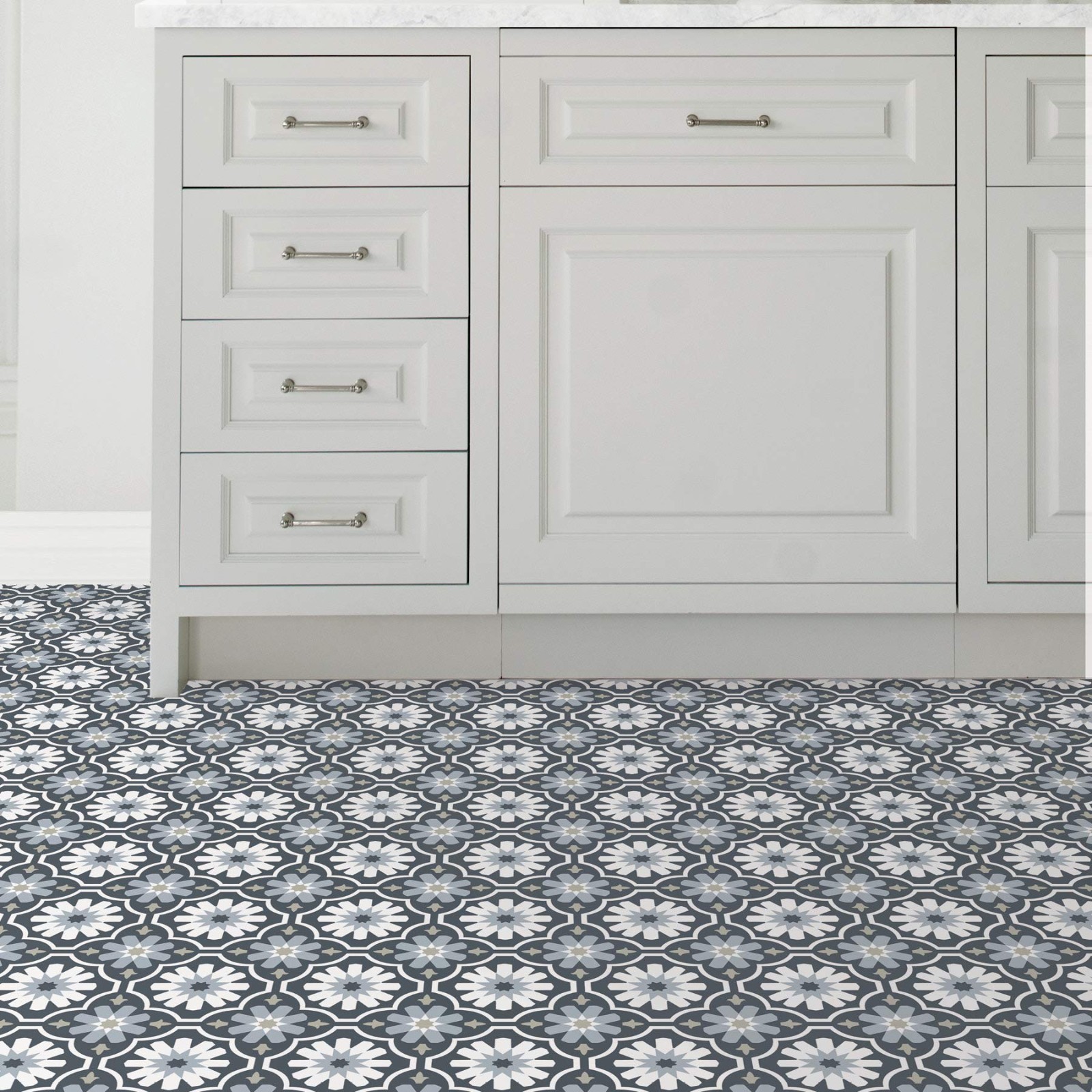 Peel and Stick Floor Tiles, Multicolor Sevilla Design, Easy DIY Home Flooring