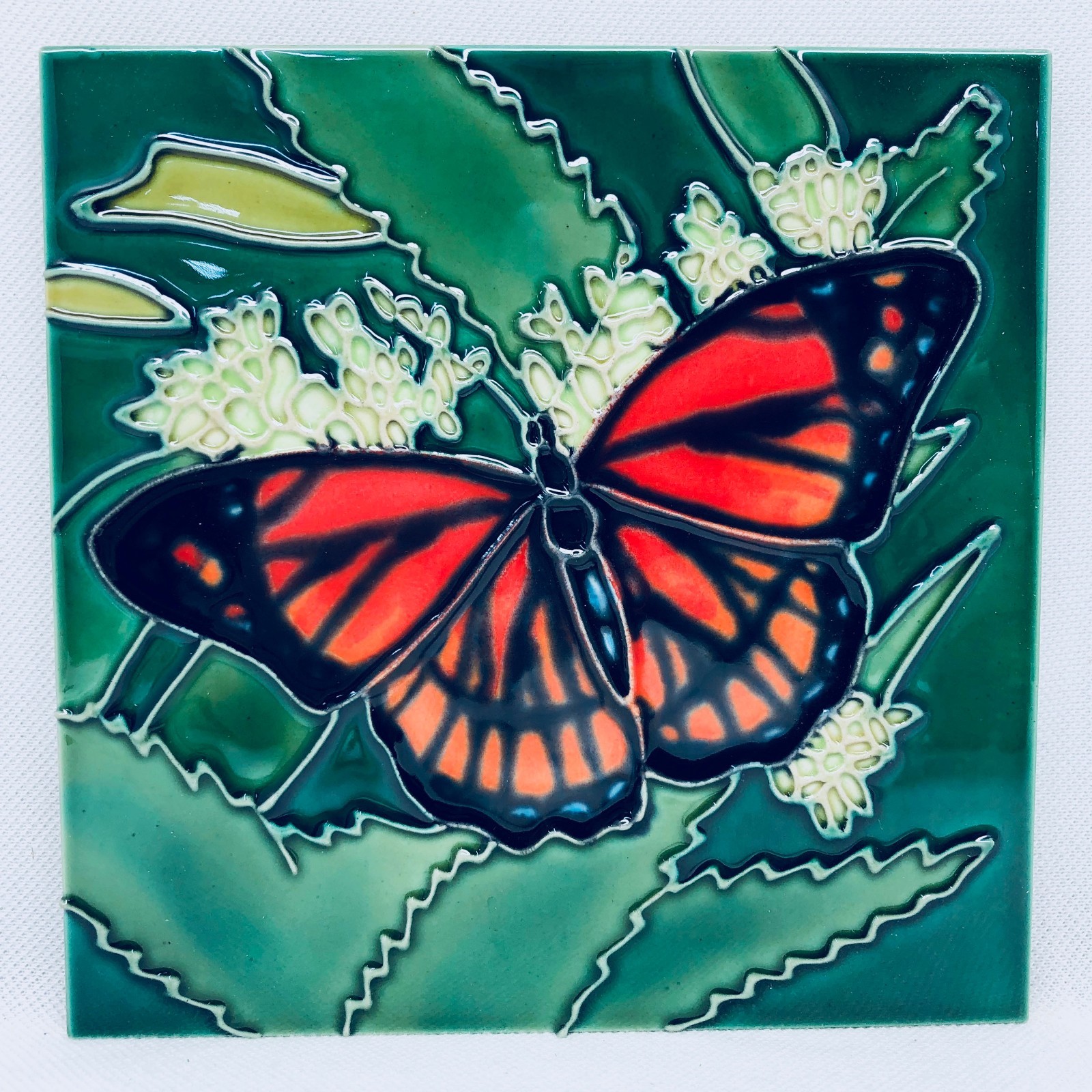 Tile Craft Decorative Tile – RED BUTTERFLY – TC-T-346D