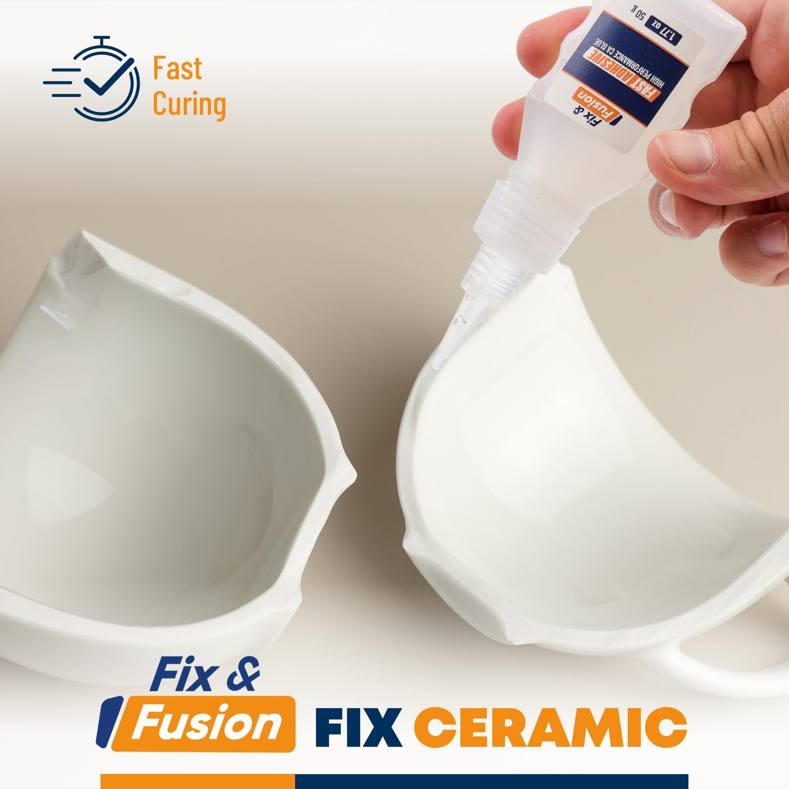 FIX & FUSION Ca Super Glue (1.77 Oz) with Activator Spray (6.76 Fl Oz) Set, F…