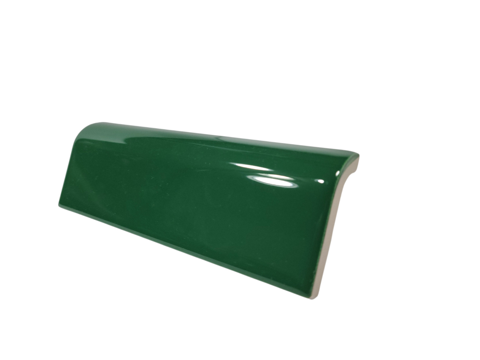 Emerald Green Ceramic Tile Mud Cap Subway Edge Trim Mudcap Mid Century Modern