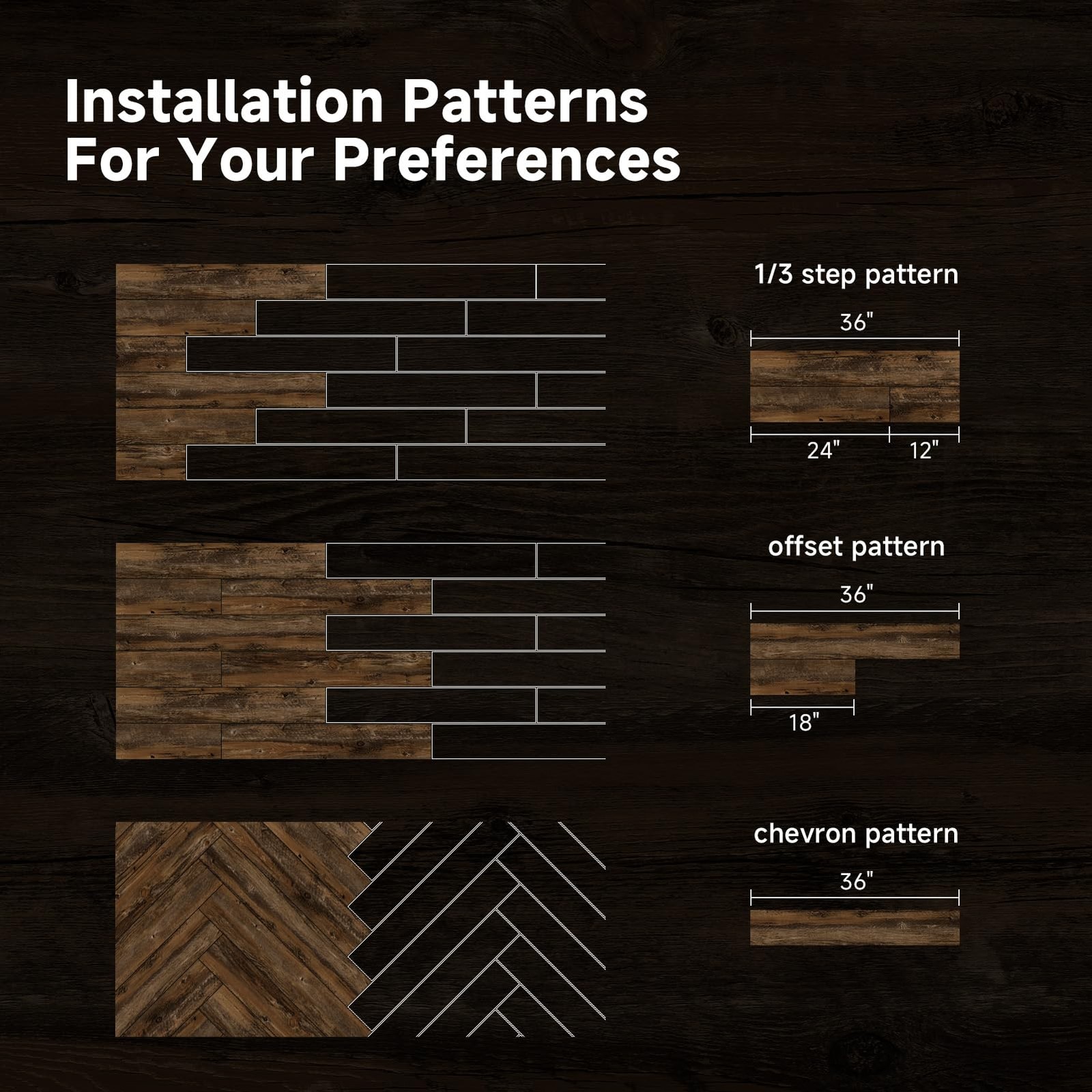 Peel and Stick Vinyl Flooring, 37-Pack (54 Sq.Ft) Wood-Effect, Rigid Core Eas…