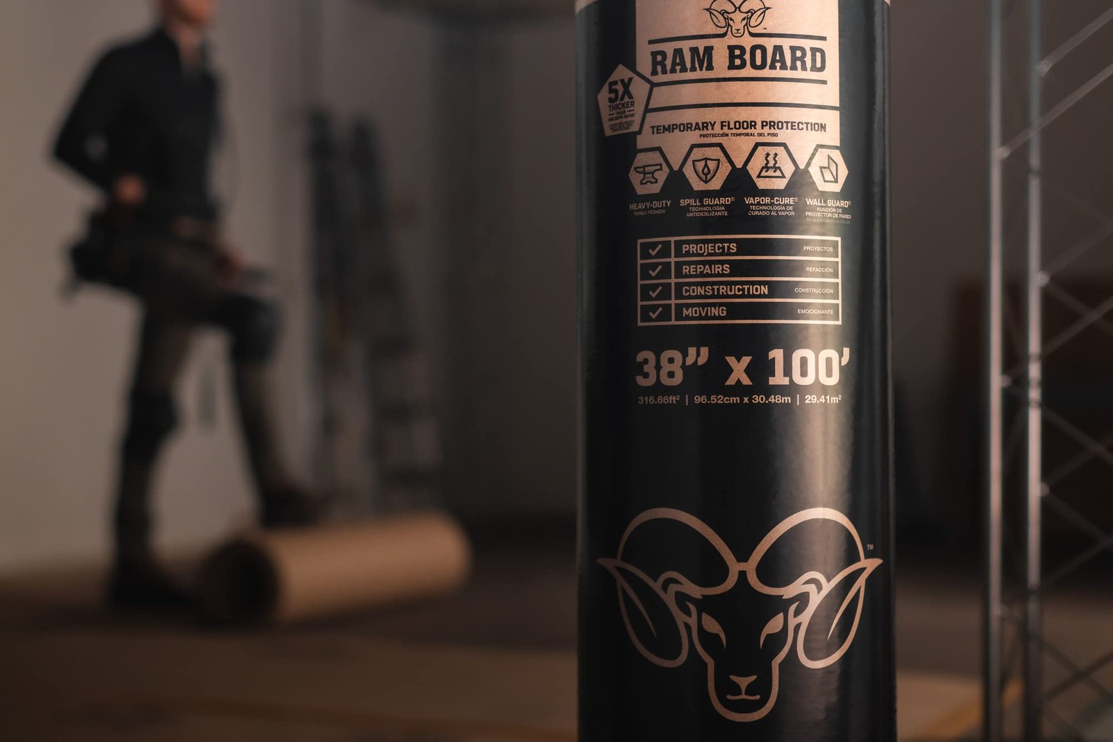 Ram Board 38 Inch X 100 Feet Heavy Duty Painting Remodeling Construction