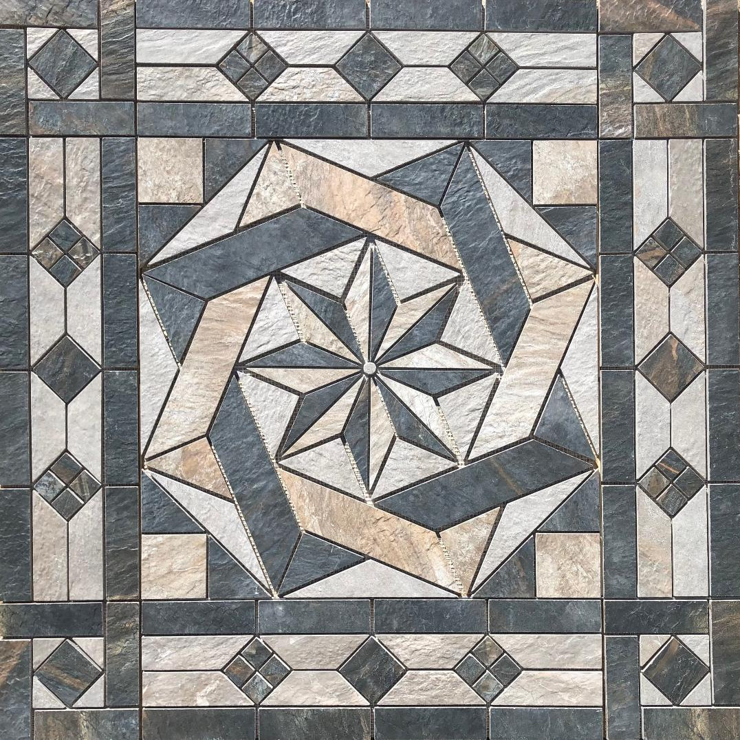 36″ x 36″ Porcelain Tile Medallion Mosaic – Happy Floors Fitch tile series