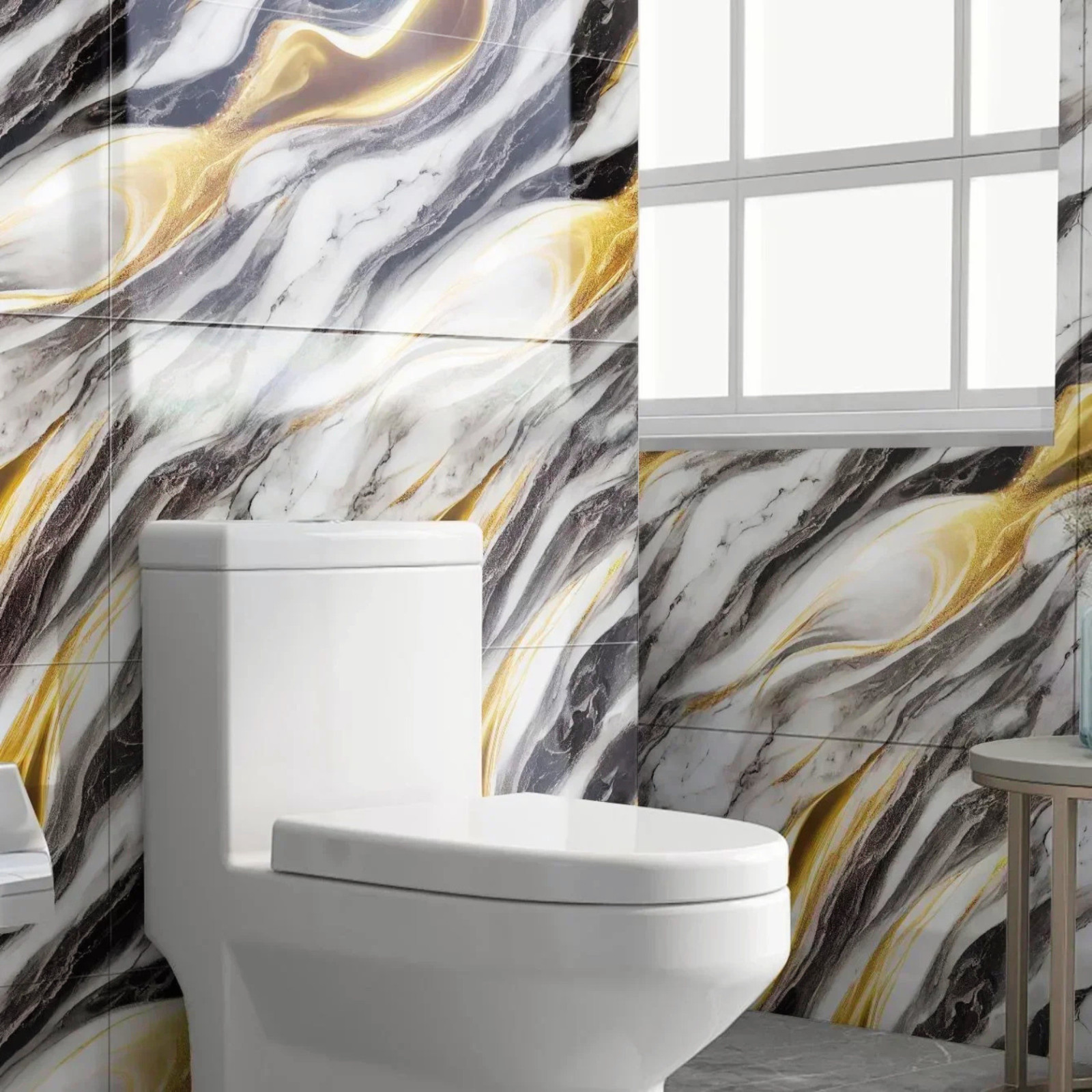 20Pcs Peel and Stick Marble Floor Wall Panels PVC Tiles Sticker US