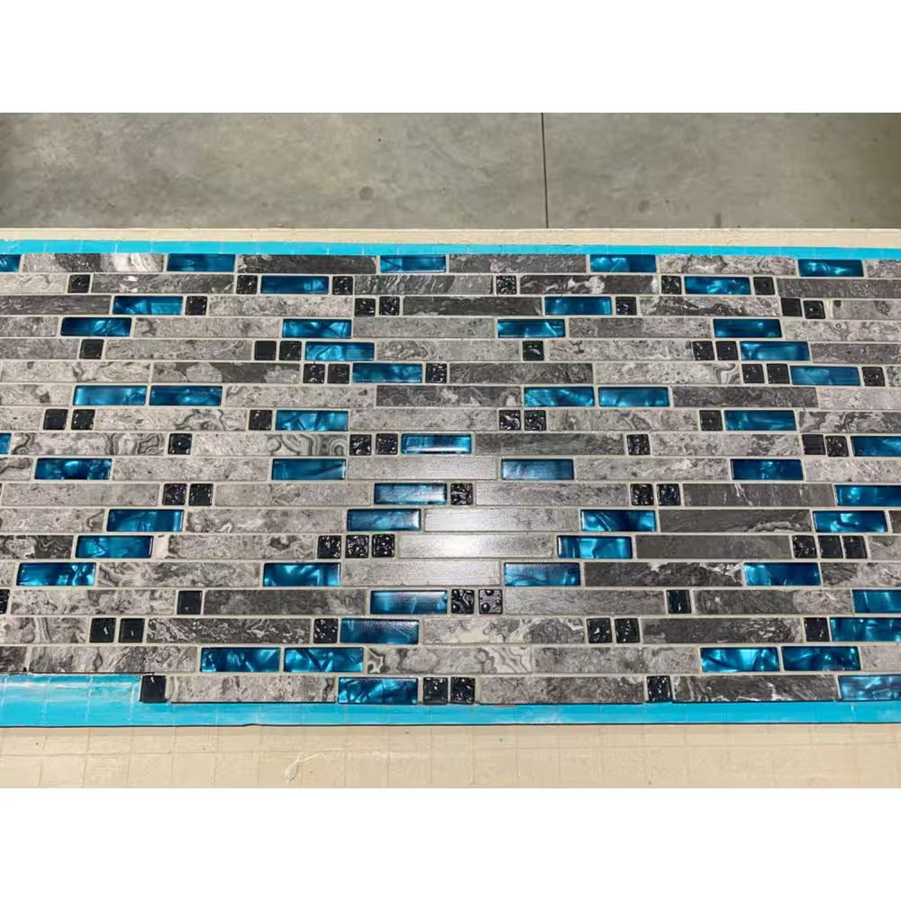 Blue 12 In. X 12 In. Glass Mosaic Tile for Kitchen Backsplash or Bathroom Backsp