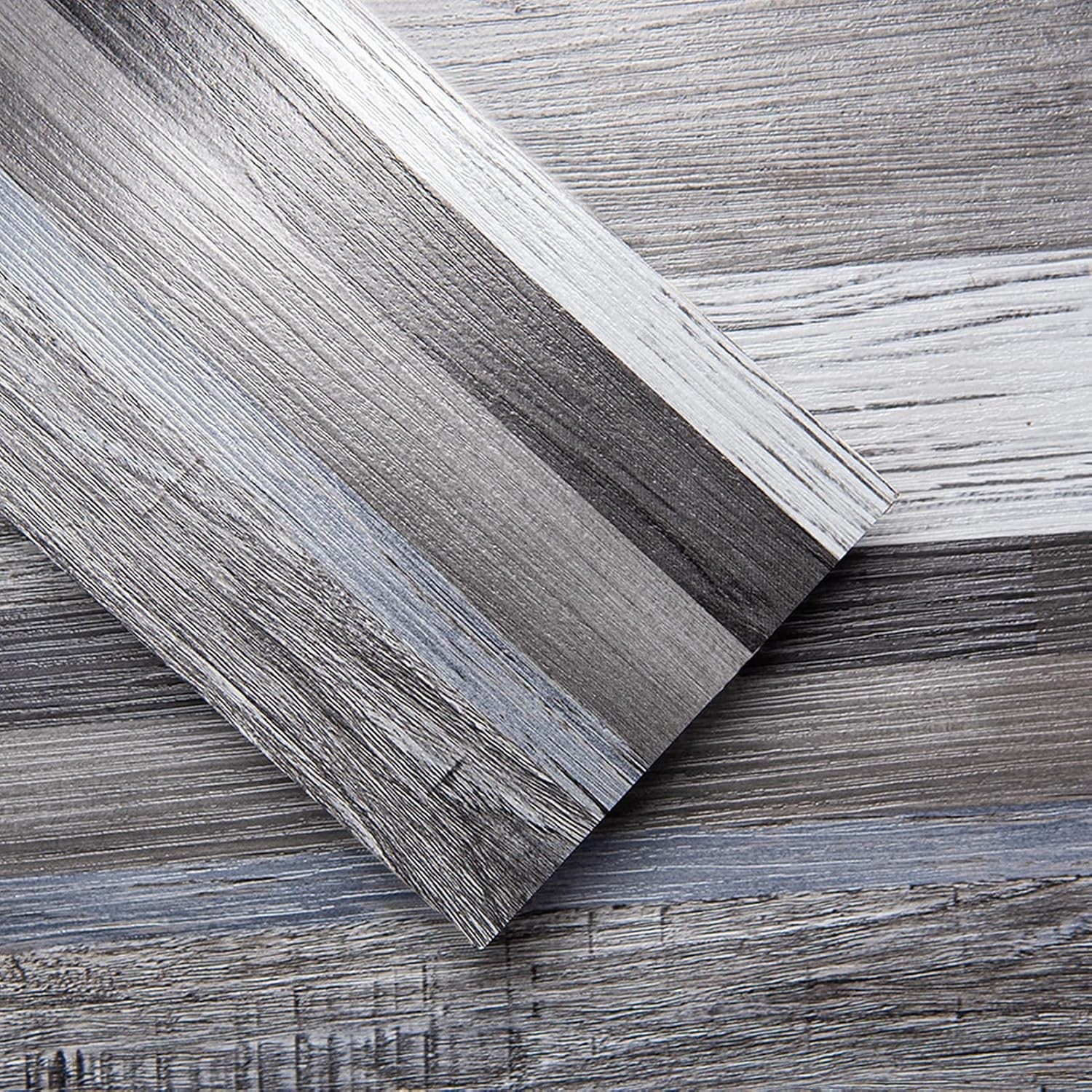 Peel and Stick Vinyl Plank Flooring Tiles in Grey Wood Look