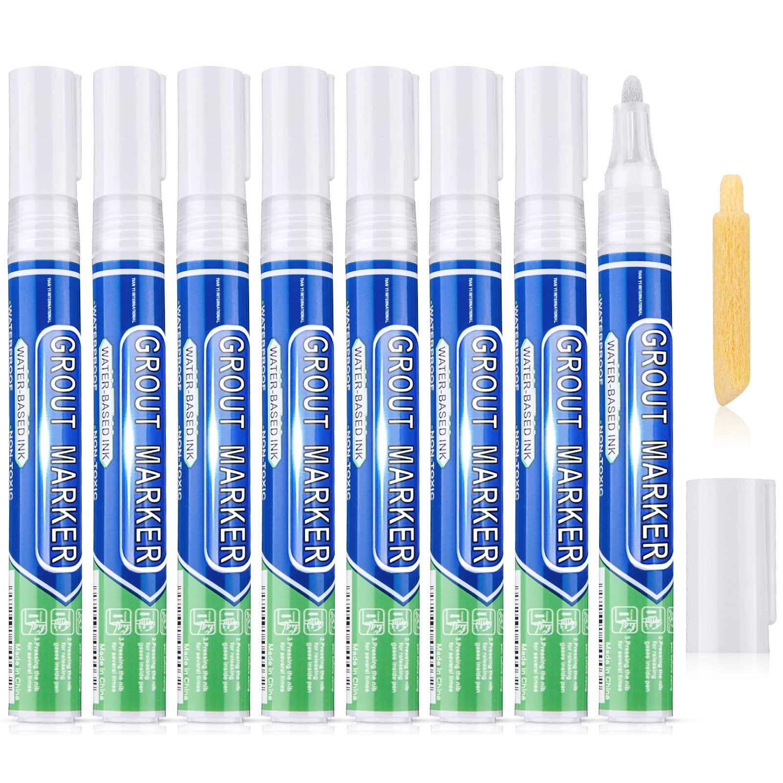 8 Pack Grount Wall Pen Tile Paint Marker Grout Repair Sealer Pen for Bathroom
