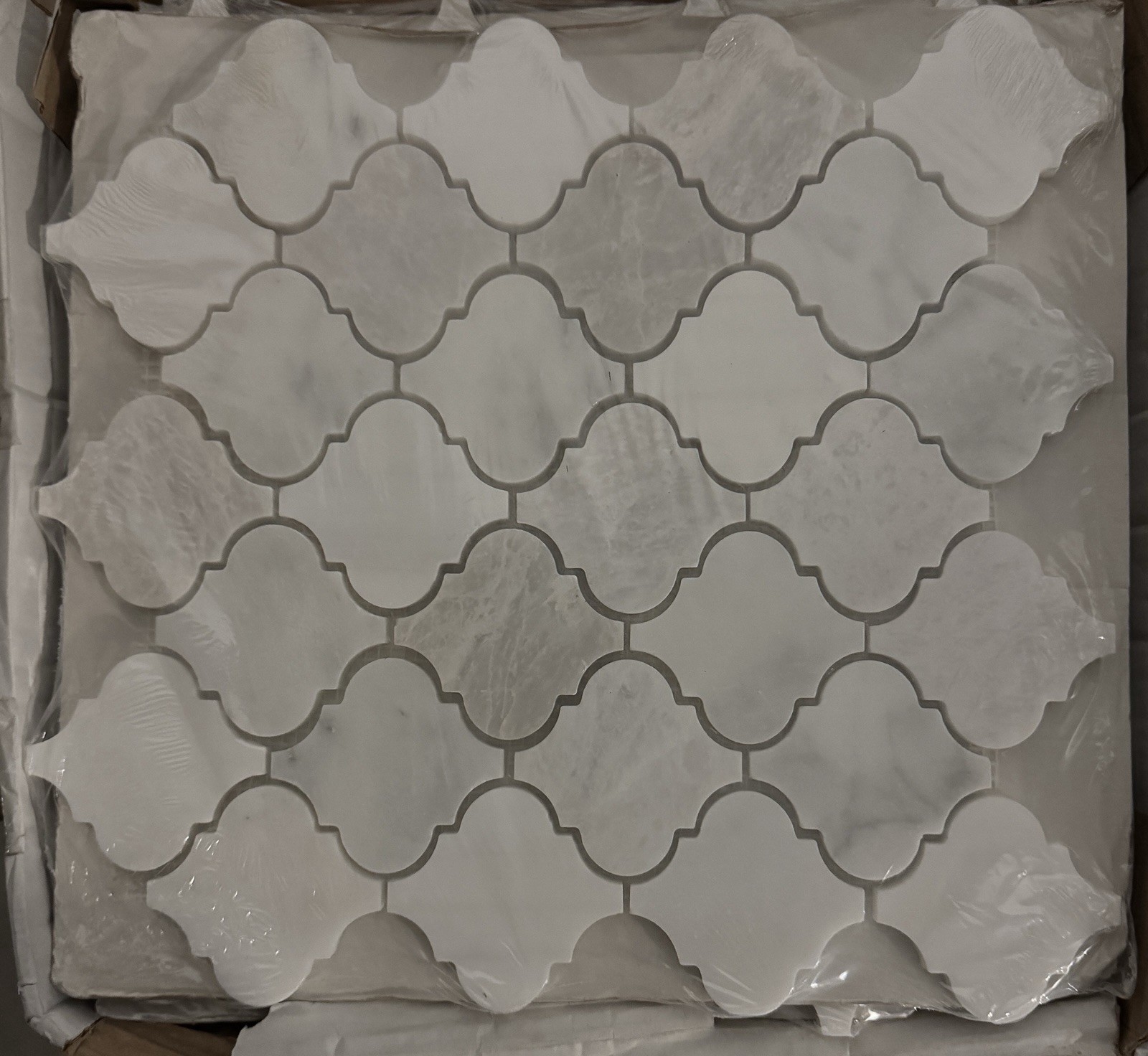 Arabesque Bianco Dolomite Iceberg & Imperial White Natural Mosaic Tiles 9 sq ft