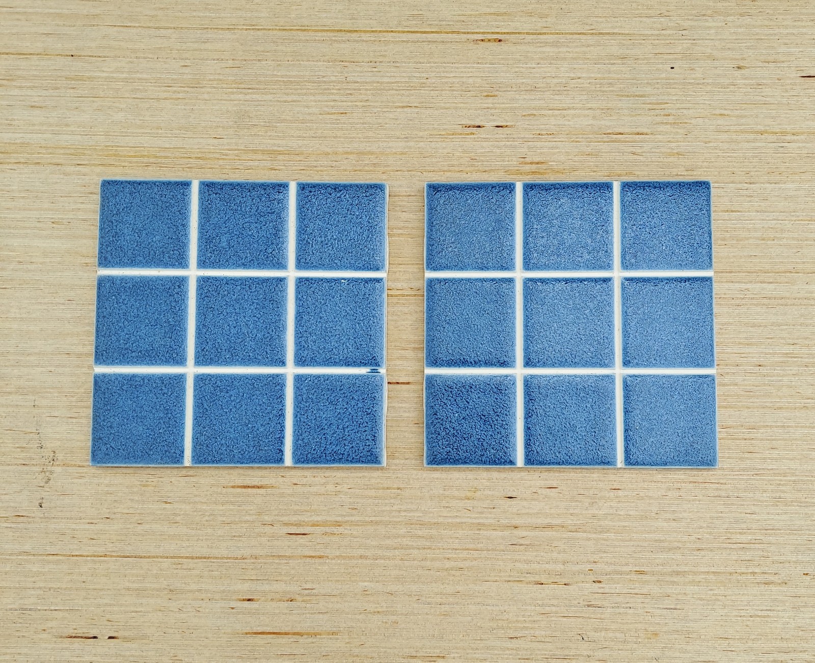 Wenczel Blue And White 4.25×4.25 Bathroom Kitchen Tile Tic Tac Toe Design 2 Pcs