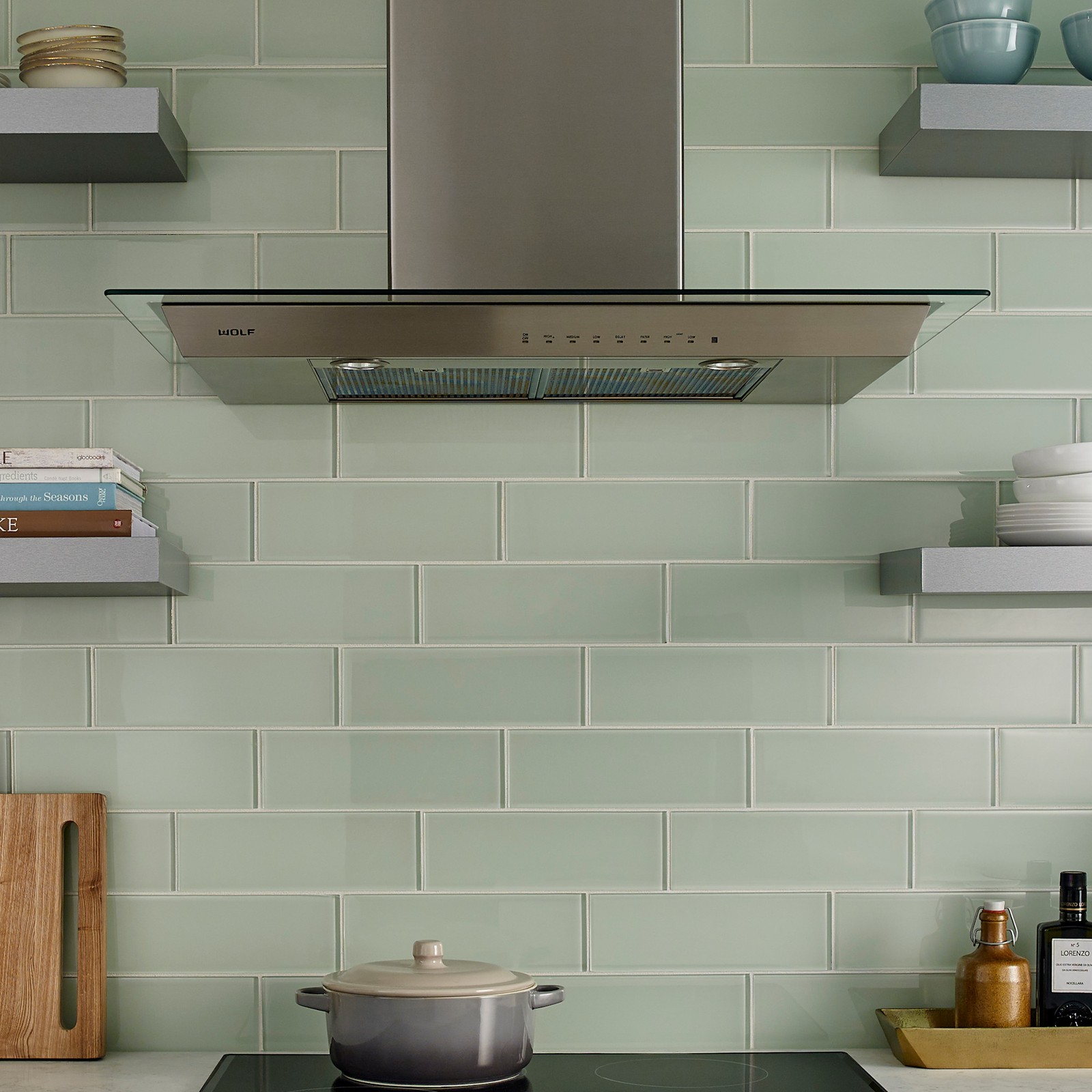 Ackland AKM-G-4X12TL-CA 12″ x 12″ Glass Subway Wall Tile – Glossy – Eucalypt
