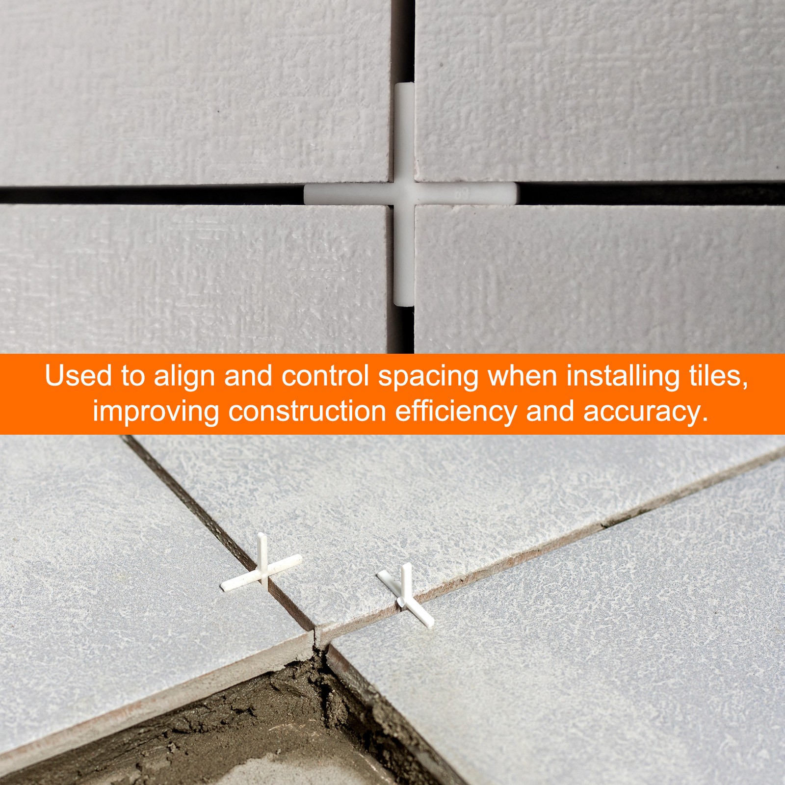 200pcs Tile Spacers 10mm Hard Plastic Cross Tiles Leveler Spacer for Ceramic