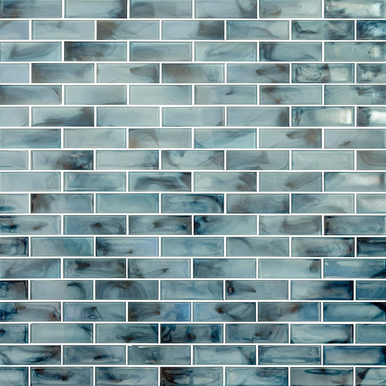 Blue Shimmer Glass Subway Tile 11.75″x11.75″ for Stunning Backsplashes