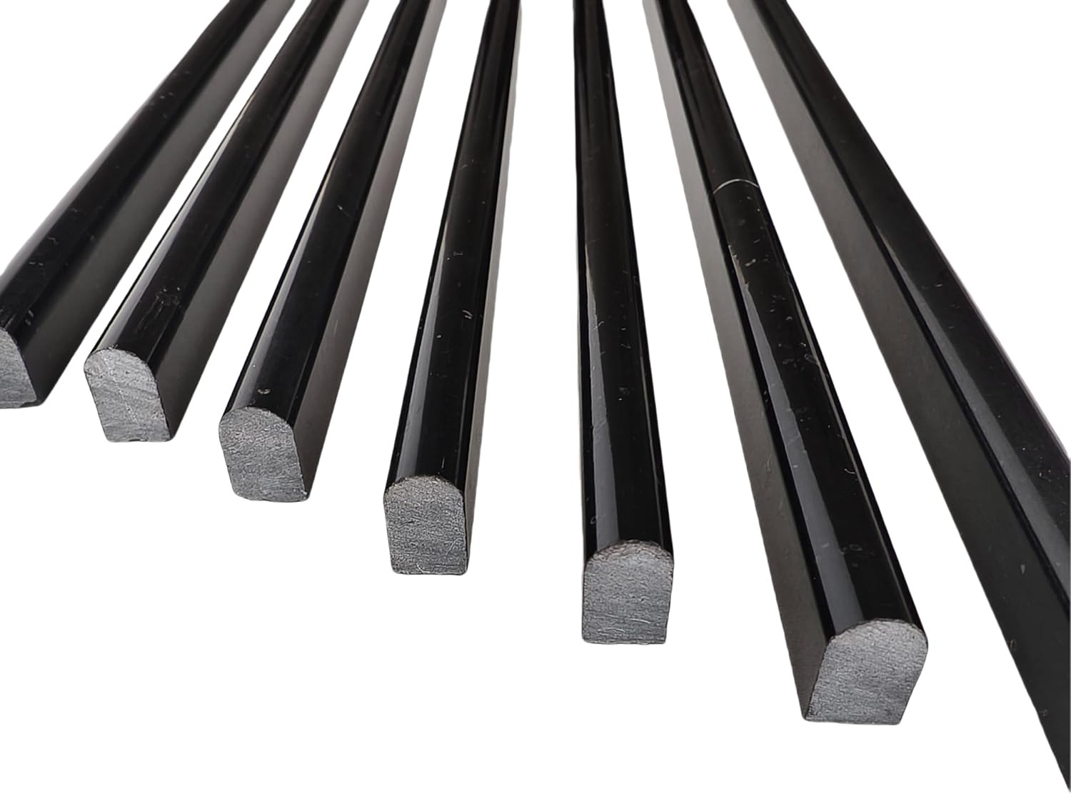 Polished Black Marble Pencil Tile Trim – 10 Pack for Backsplash & Walls