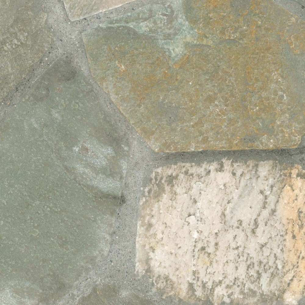 White 18 in. x 24 in. Multi-coloured Meshed Flagstone Paver Tile