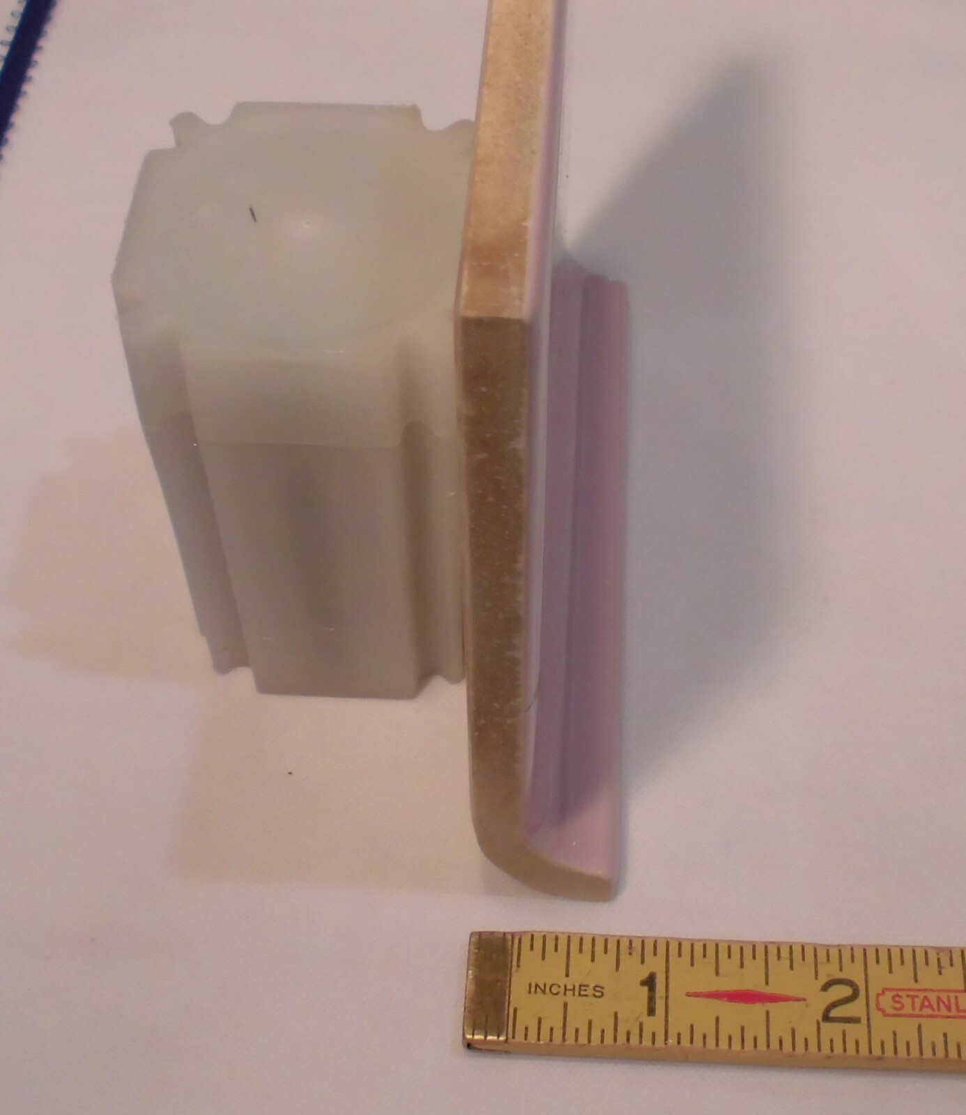 1 pc. Cove-Base Ceramic Tile *Shell Pink* 4-3/8″ Mid-State Co. Glossy; stack on