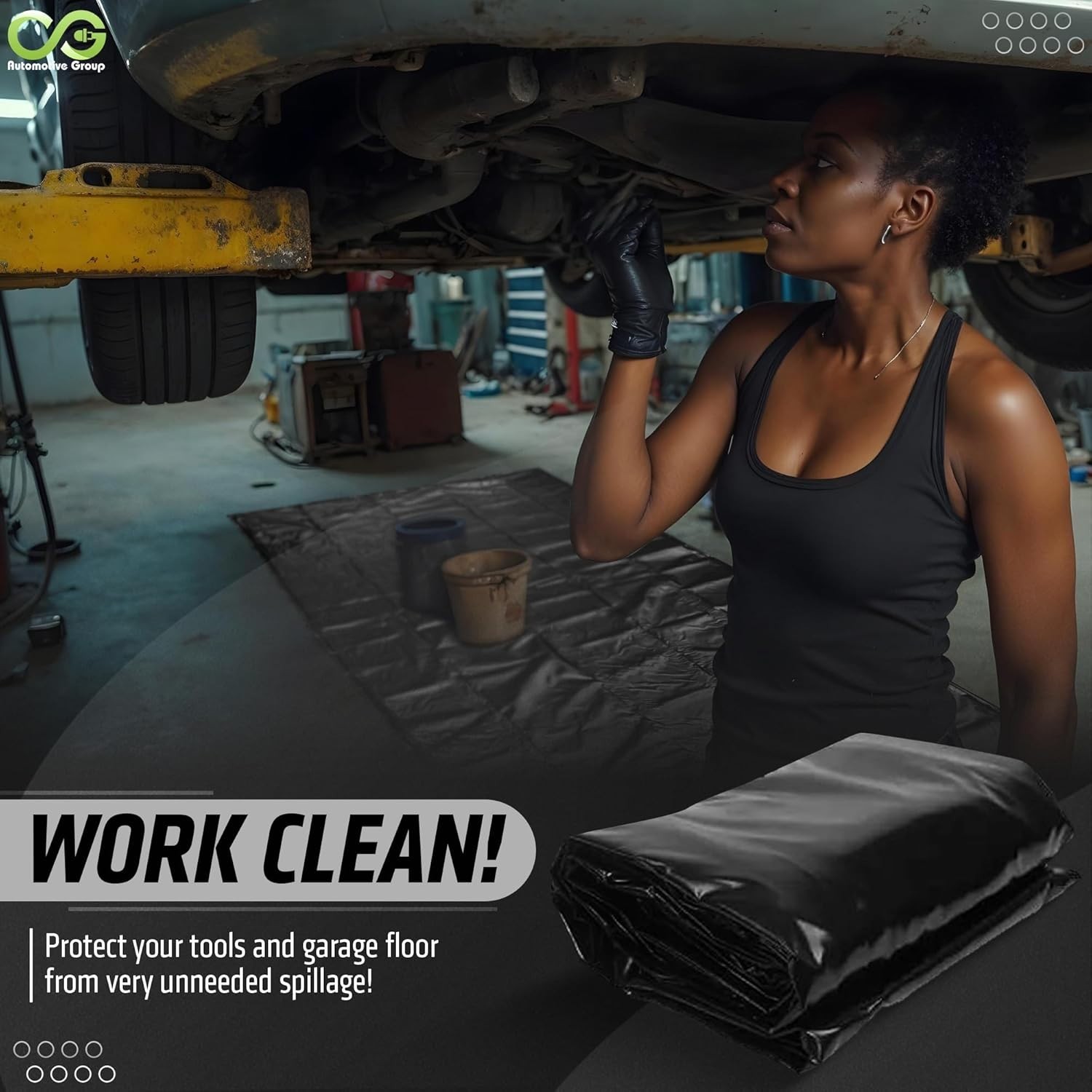 Garage Floor Mat, Containment Mat (7’9″x16′), Garage Mat for Floor Under Car