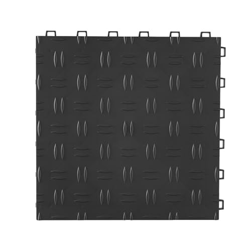 Garage Floor Tiles 12 x 12 x 0.53 inch, Interlocking Design 50 Pack Tile Black