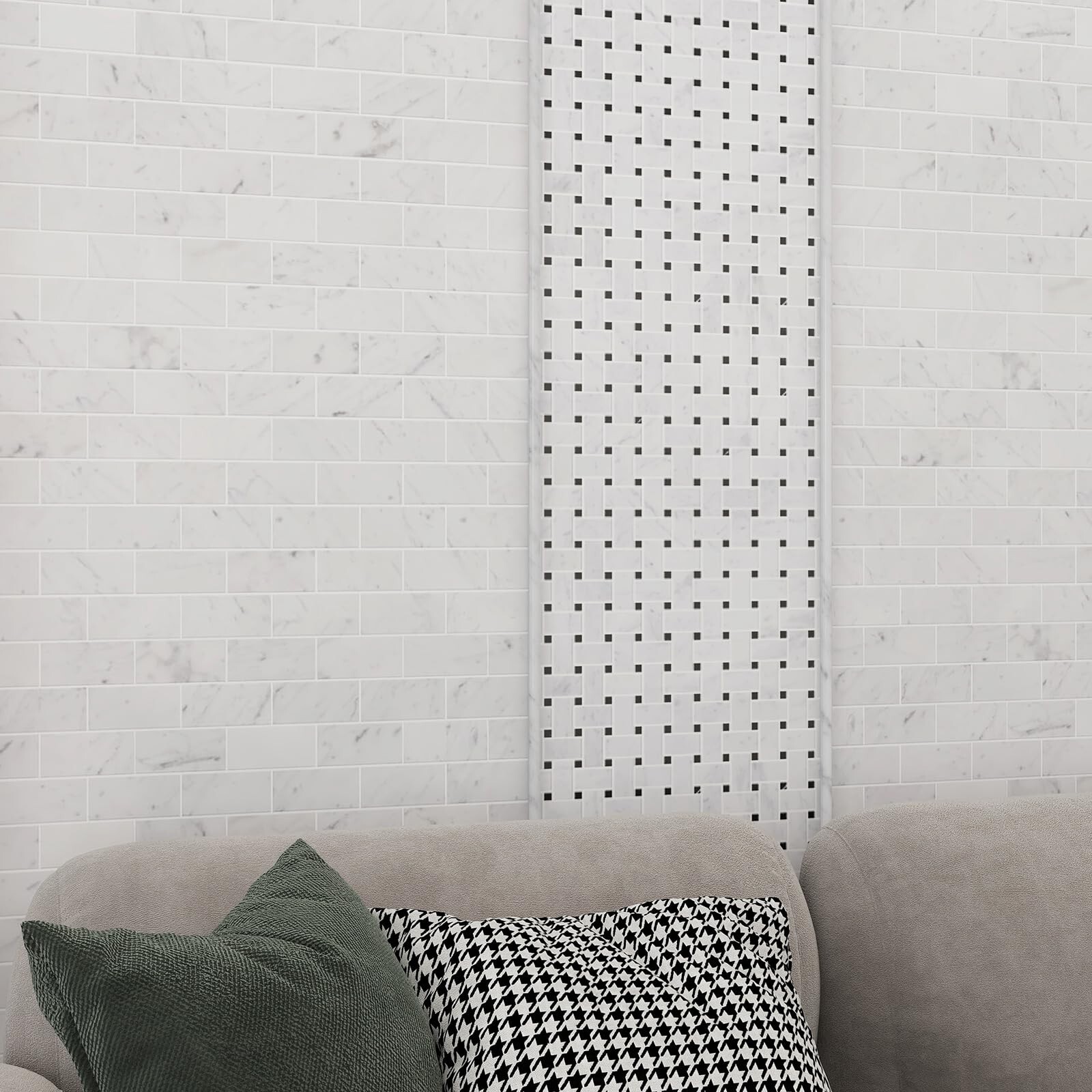 Carrara White Marble Pencil Trim Liner, 3/4″X12″ Bullnose Tile Edge Trim for …