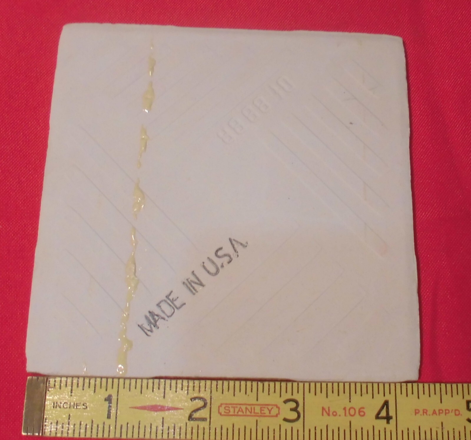 1 pc. Yellow 4-1/4″ Glossy Ceramic Tile by United States Tile Co. #U-741