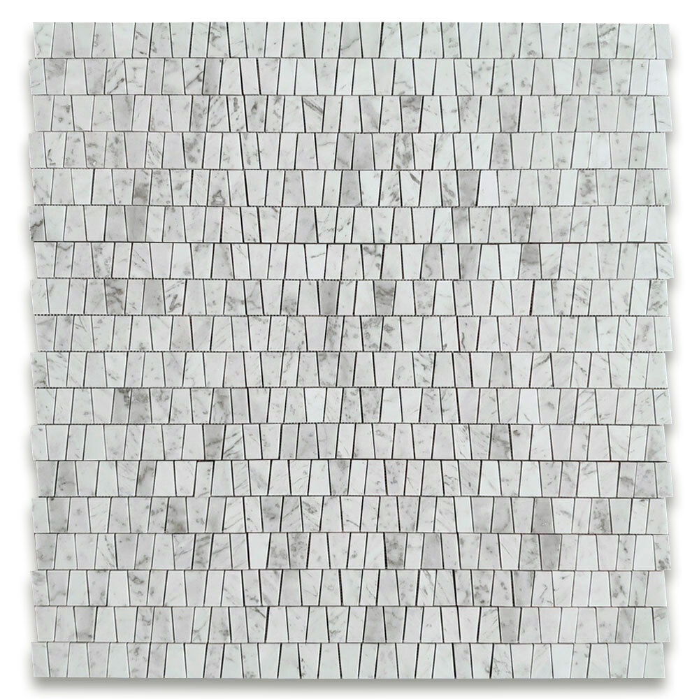 C2AXP Carrara White Marble Trapezoid Trapazloidal Wall Floor Tile Polished