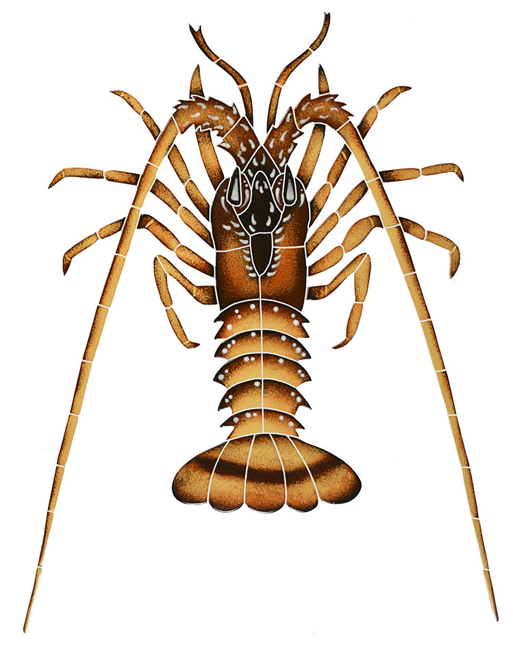 Mosaic Spiny Lobster for Swimming Pool or Wall 24”x18” * FREE SHIPPING