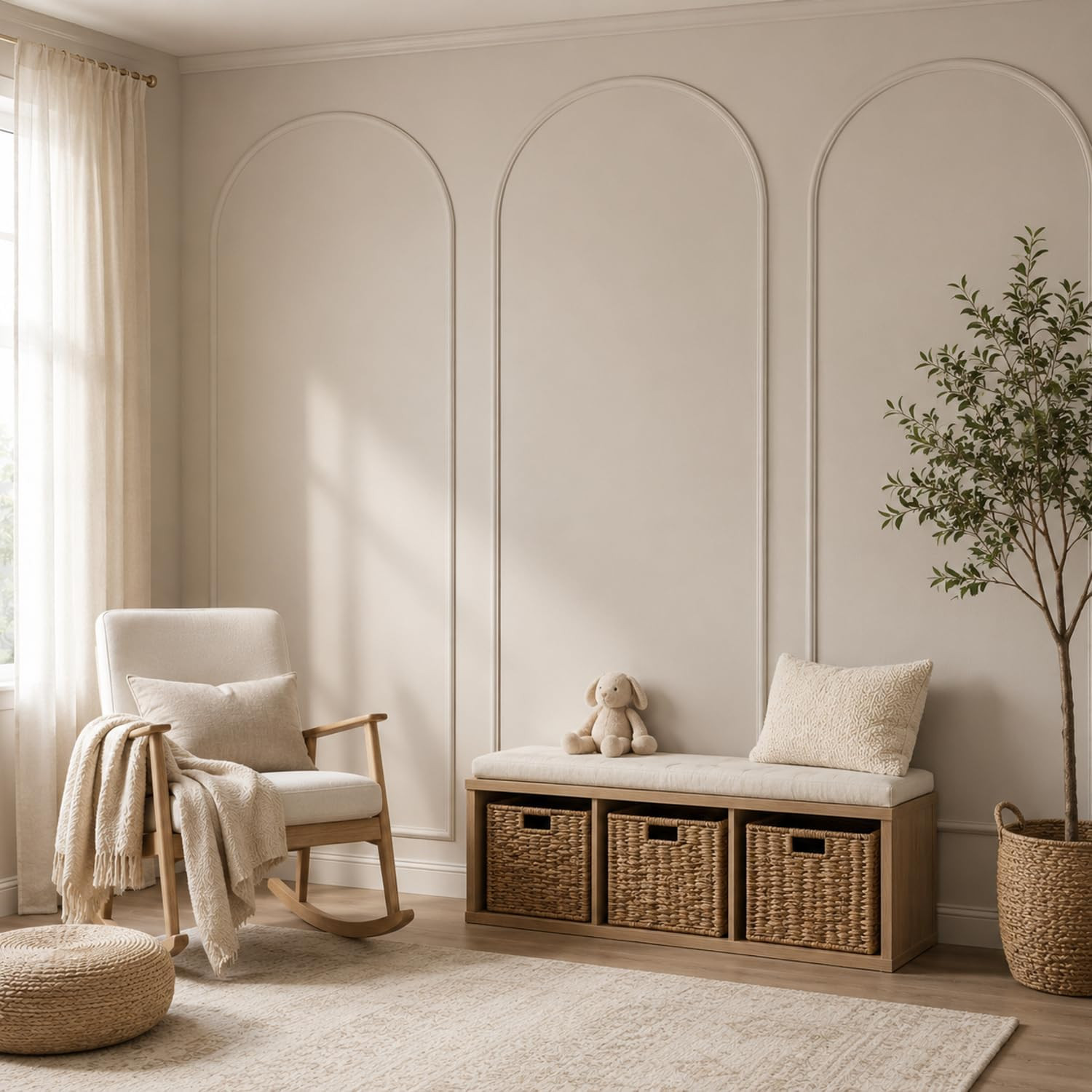 3 Set 32 X 78 Inch Arch Wall Molding Kit Peel Stick Arch Premade Accent Wainscot