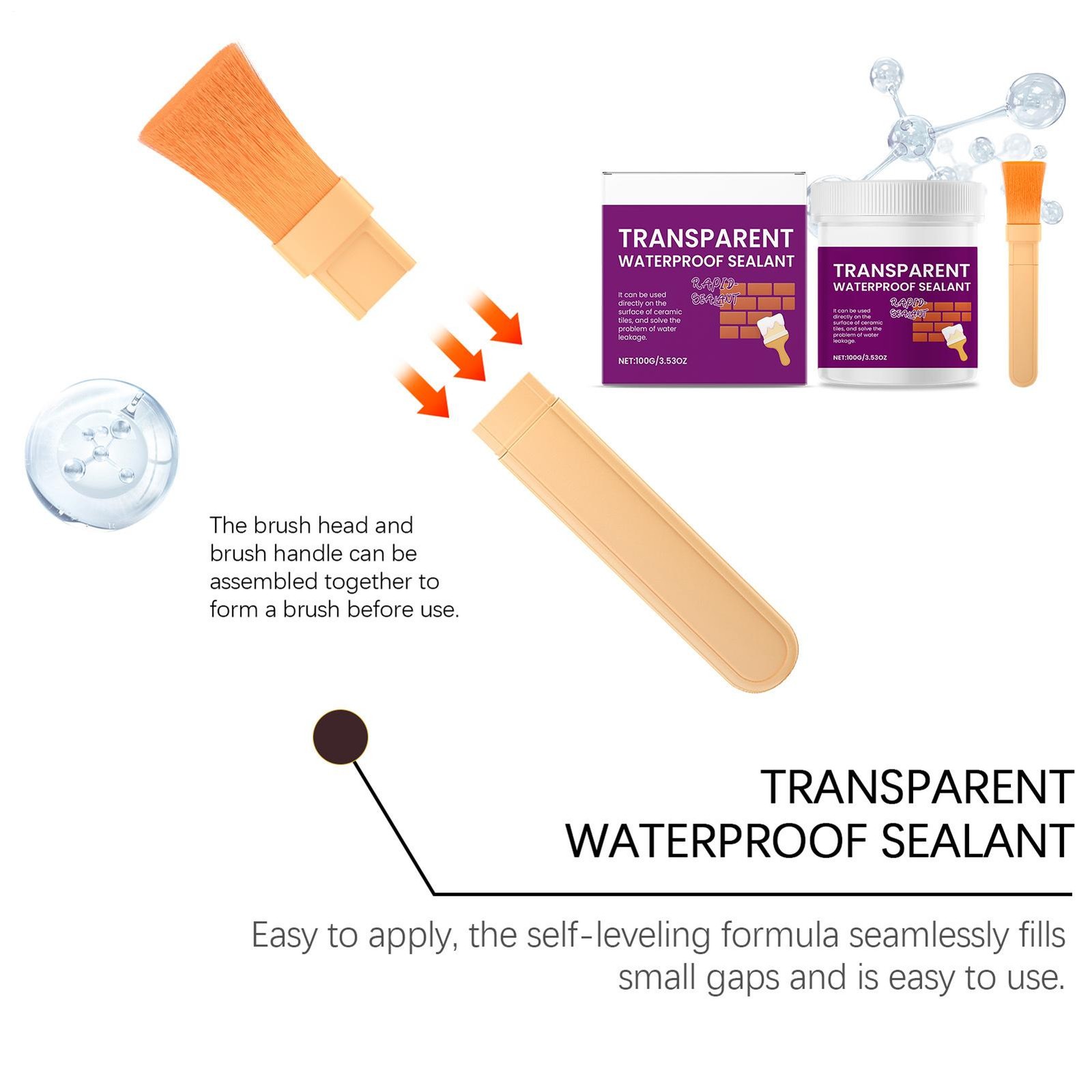 Invisible Waterproof Agent -Transparent Waterproof Insulating Sealant With Brush