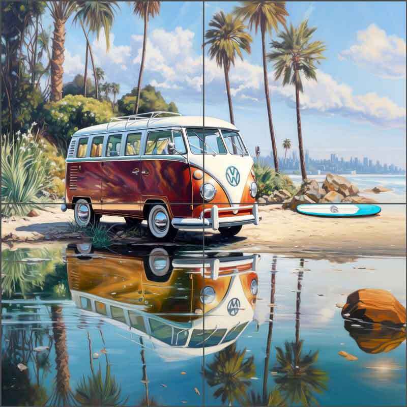 Beach Tile Backsplash Ray Powers Tropical Art Ceramic Mural OB-RPA618a