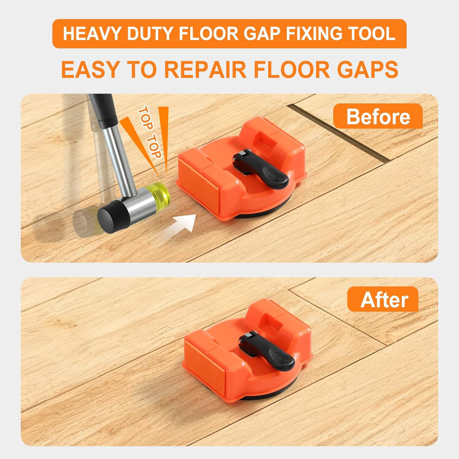 Heavy Duty Floor Gap Fixer Tool with Rubber Mallet, Laminate Flooring Tools with