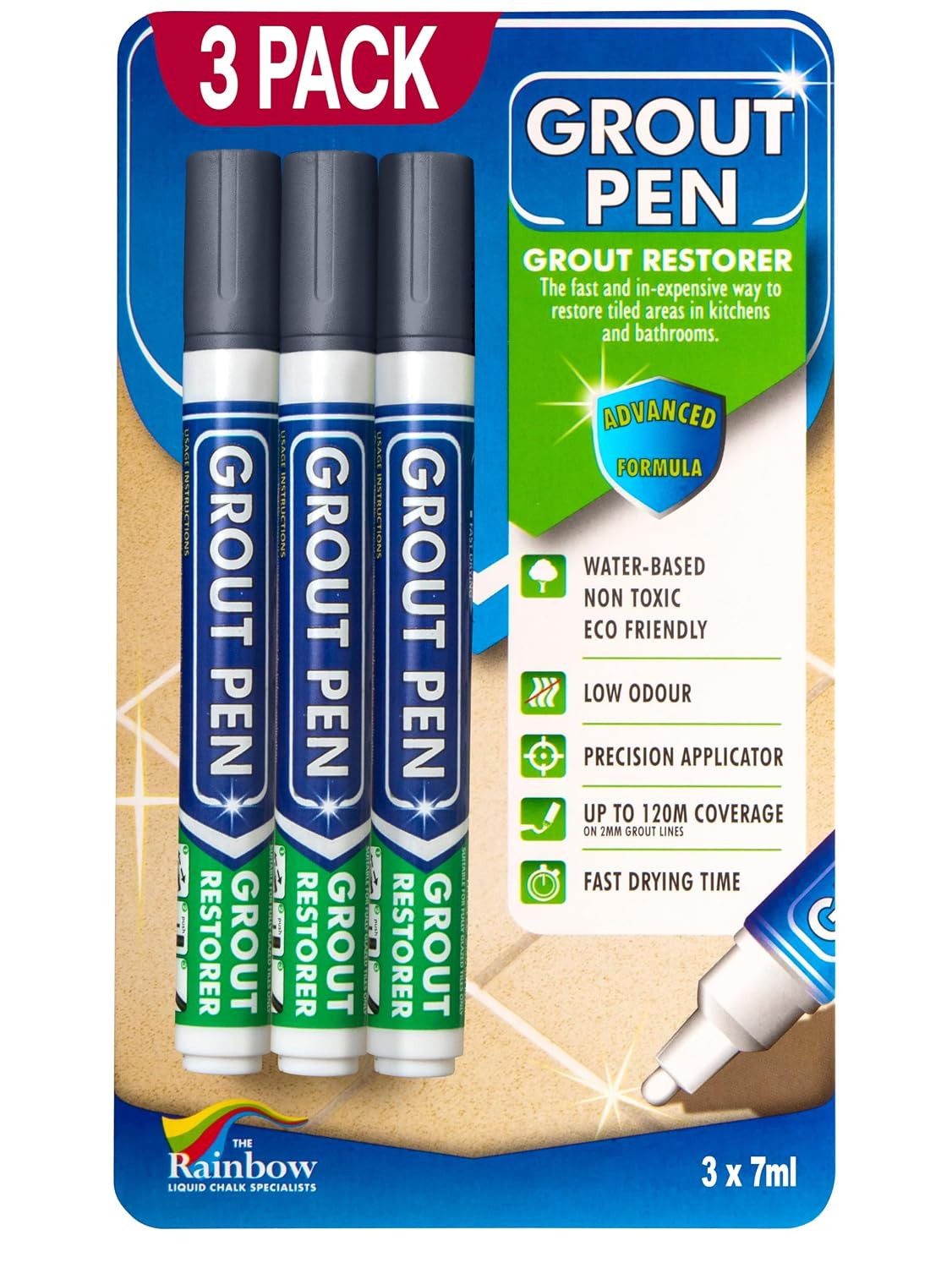 Grout Pen Dark Grey Tile Paint Marker: Waterproof Grout Paint, Tile Grout Colora