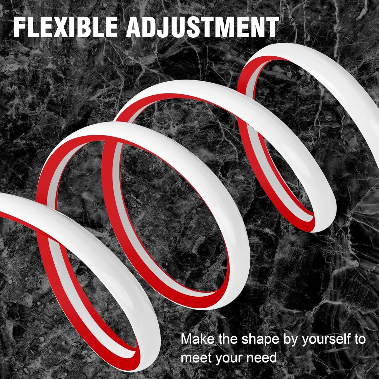 Flexible Quarter round Molding Self Adhesive (White, 10 Ft) Peel and Stick Flexi