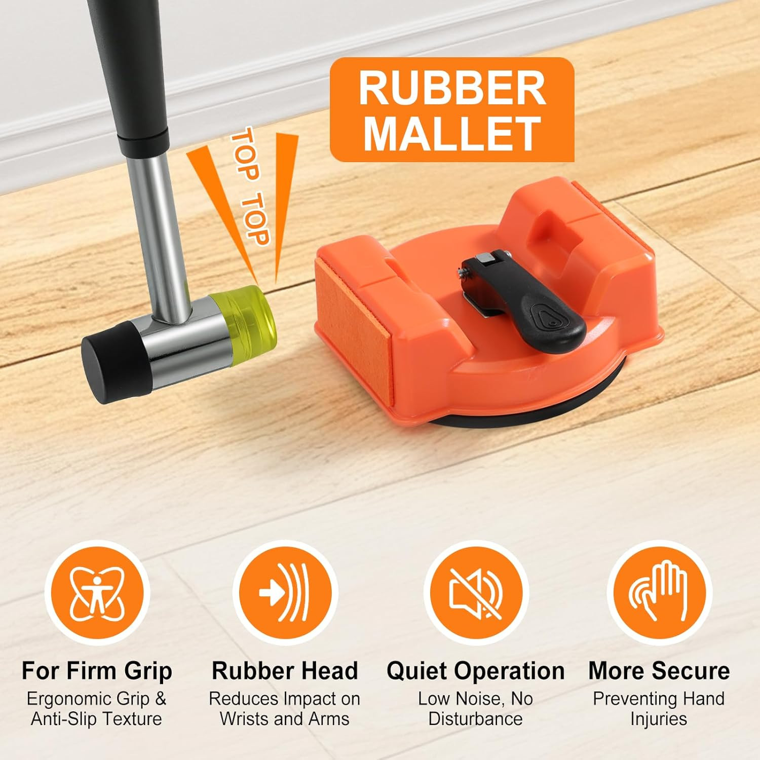 Heavy Duty Floor Gap Fixer Tool with Rubber Mallet, Laminate Flooring Tools with