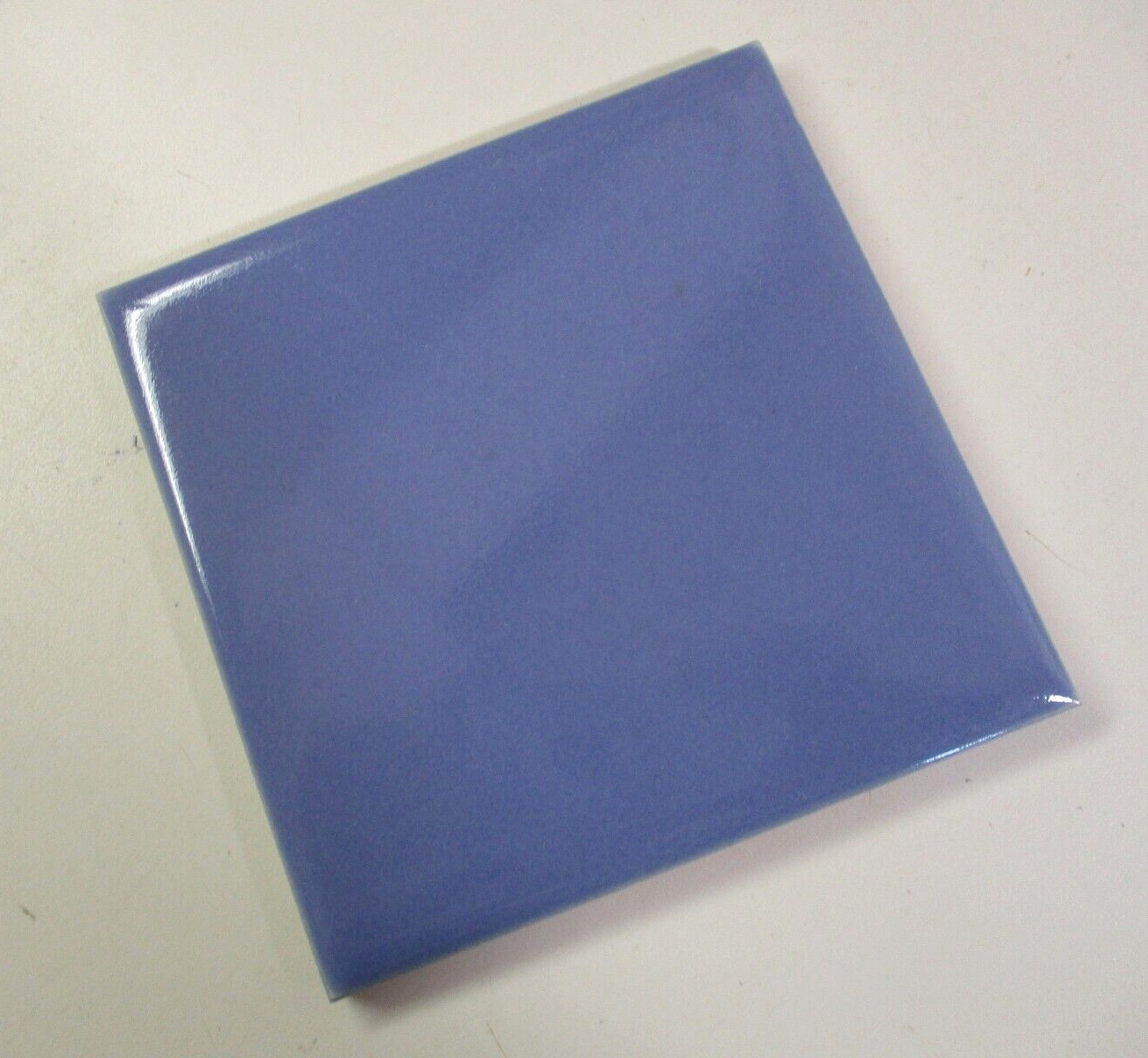 -1- Tile Mosaic USA 4-3/8″ Gloss Cornflower Blue Ceramic Wall 1950 Retro Vtg MCM