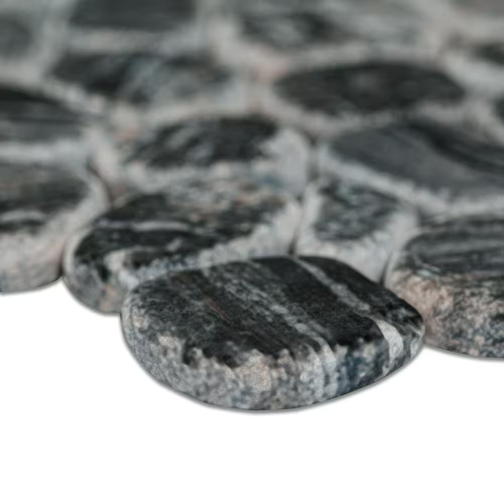 Henley Pebble 12 In. X 12 In. X 10Mm Tumbled Marble Mosaic Floor and Wall Tile (