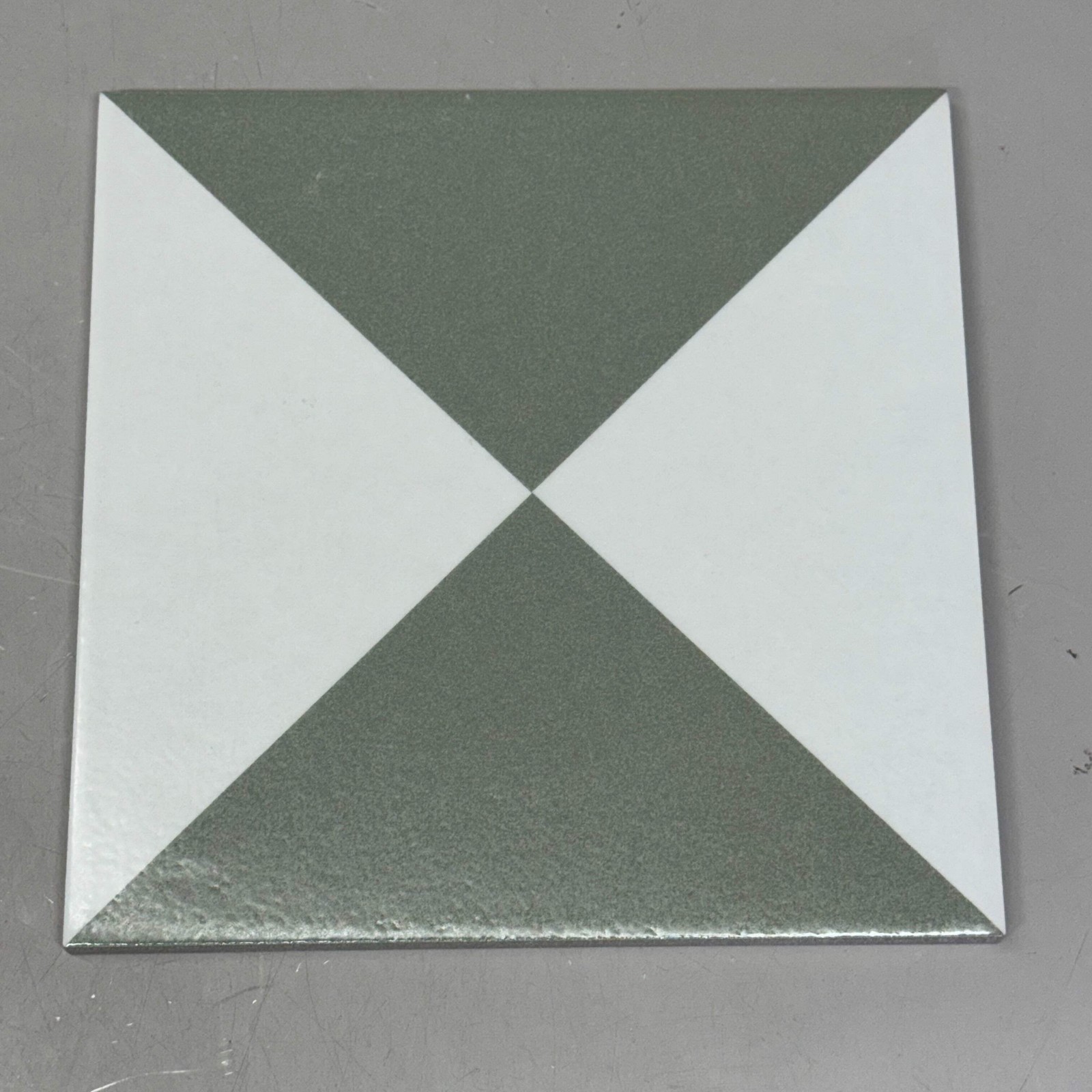 MUTINA (16 Tiles) Spain Encaustic Tiles 8″ x 8″ Green & White NDM30