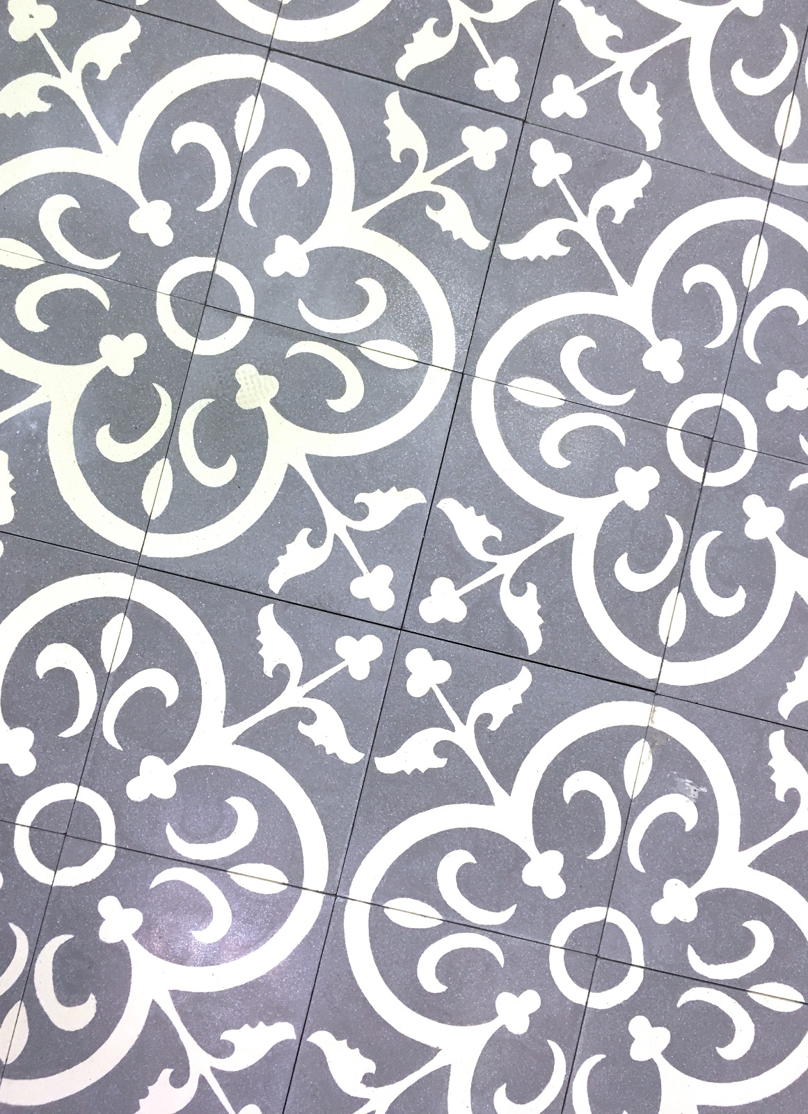 Flora Encaustic Blue White 8×8 Honed Finish Cement Tile Floor(Sold by the piece)