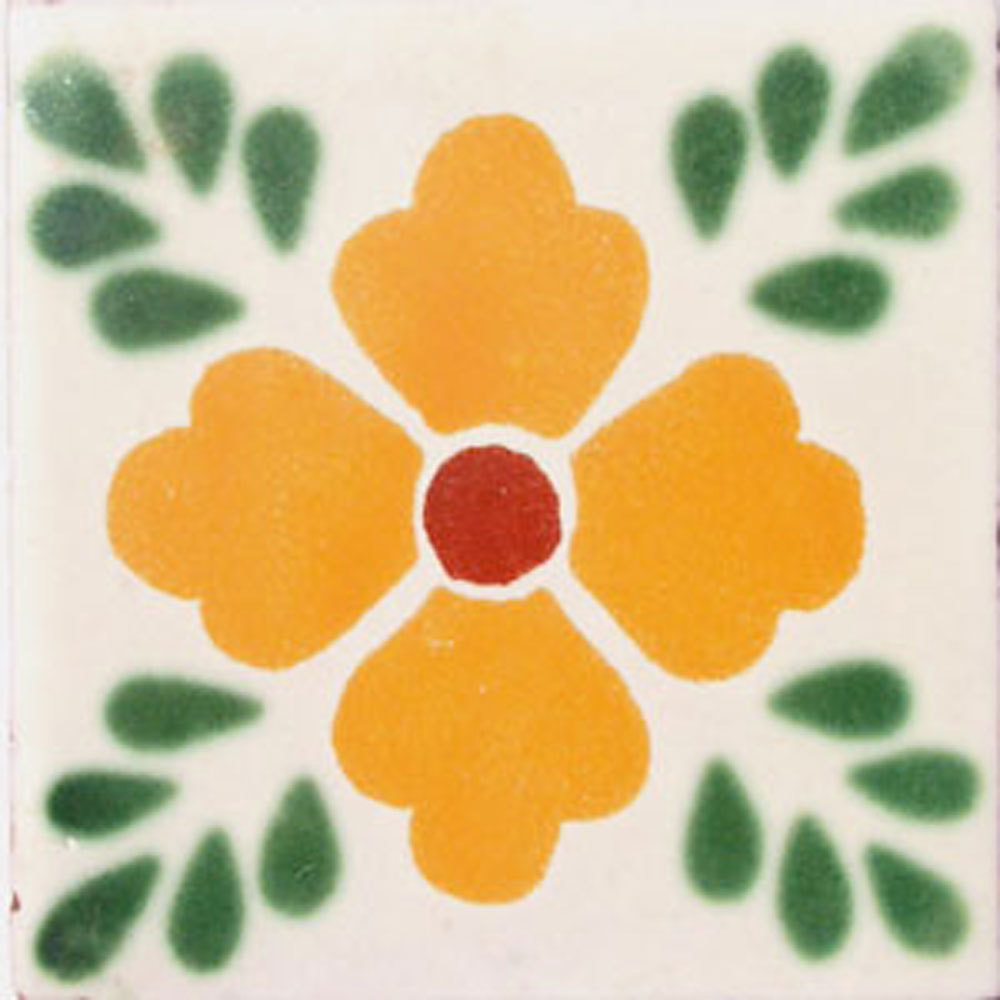#C038) Mexican Tile sample Ceramic Handmade 4×4 inch, GET MANY AS YOU NEED !!
