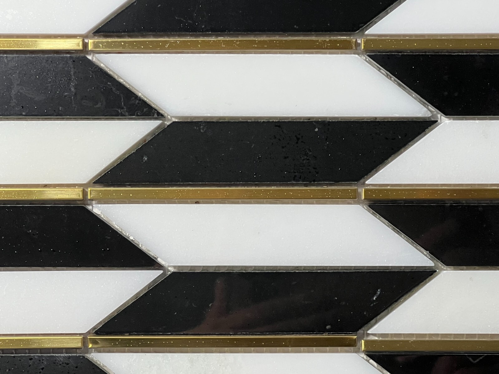 S5 Carrara White Black Golden Marble Stone Mosaic Tile Kitchen Bathroom Polished