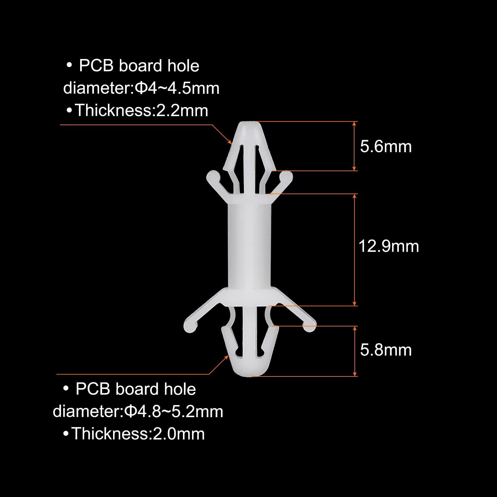 PATIKIL 60PCS PCB Board Isolation Column, Nylon Reverse Locking 12.9mm /0.51″