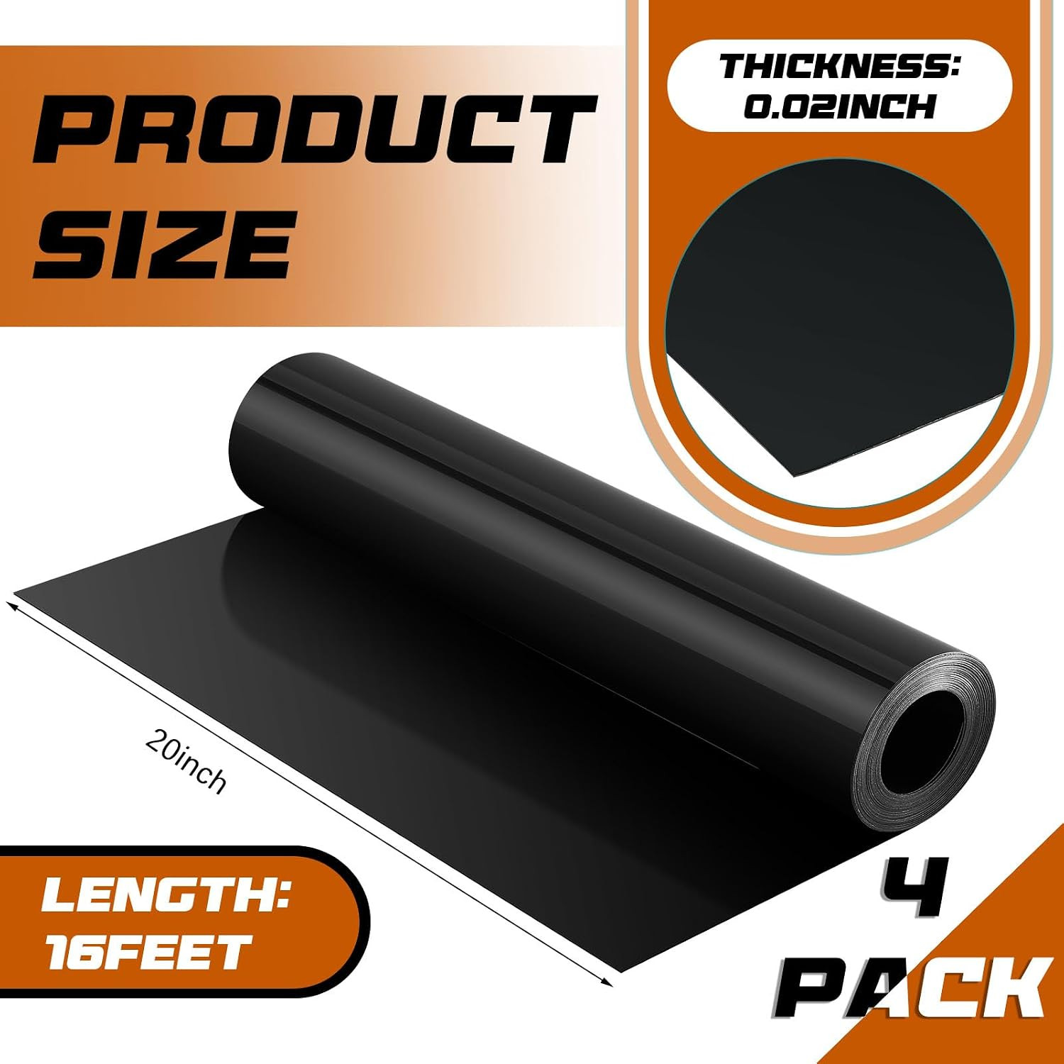 4 Pack Under Deck Drainage Membrane 16Ft Waterproof Trough Roll Black HDPE
