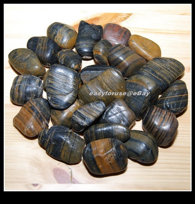 Decorative Natural Polished Stripe Pebble Garden & Landscaping Stone Aquarium