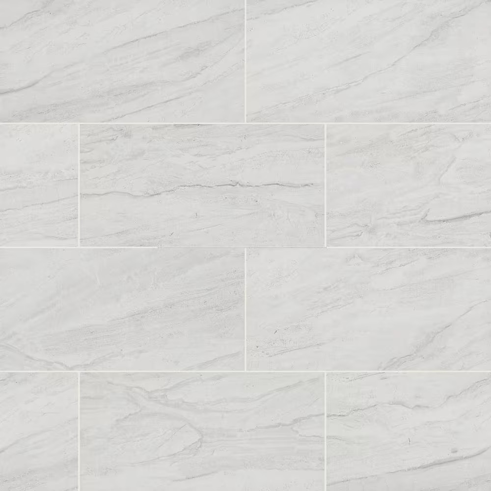 Vigo White 12 In. X 24 In. Matte Stone Look Ceramic Floor and Wall Tile (16 Sq.