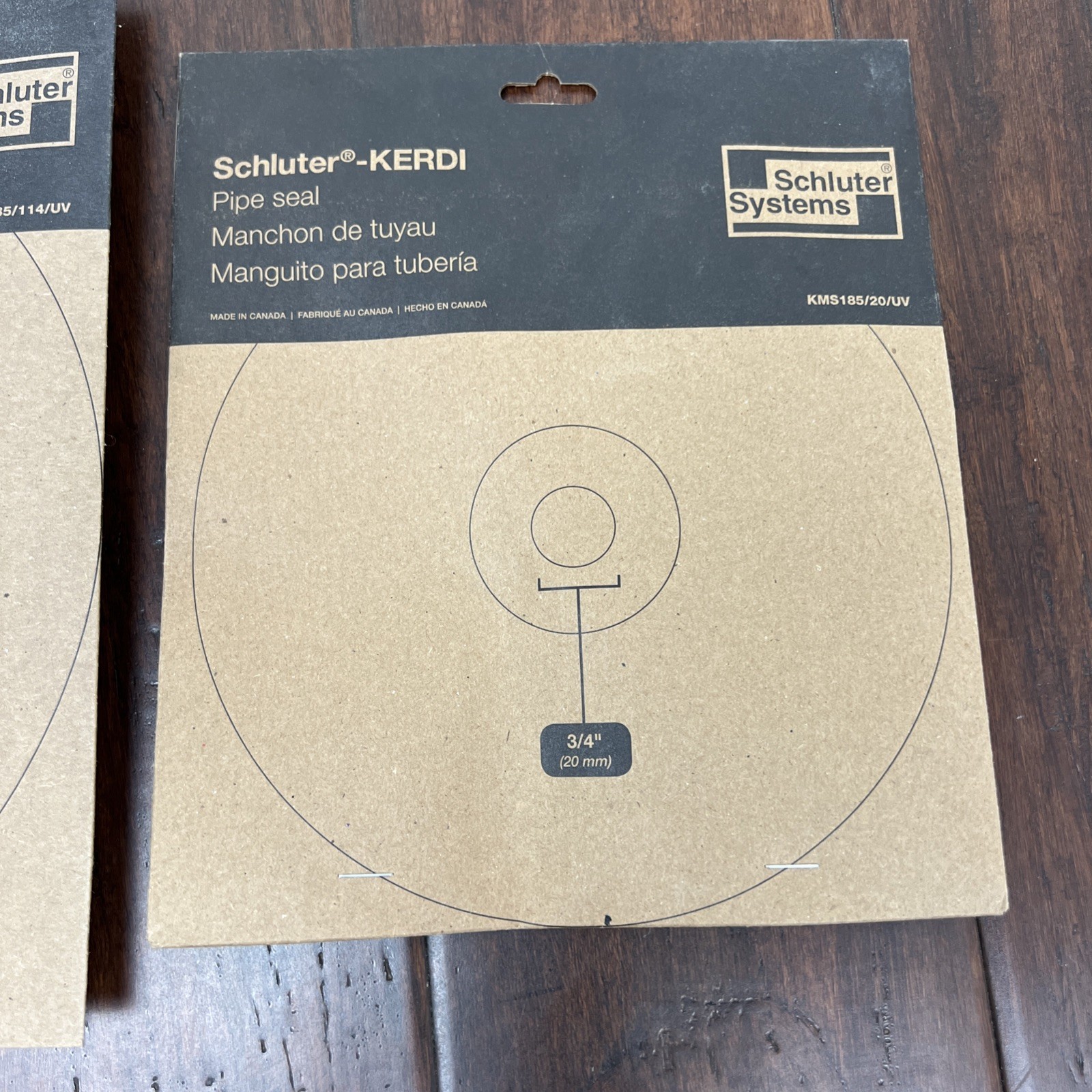 Schluter KERDI Pipe Seal 3/4” and Mixing Valve Seal 4-1/2″ Pair