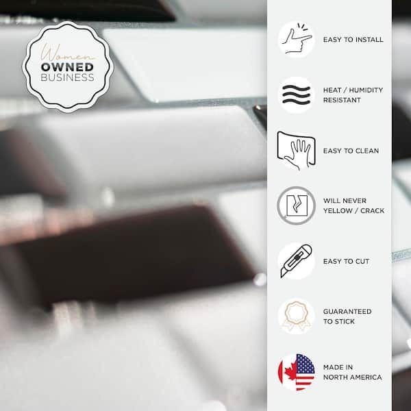 smart tiles Murano Metallik Gray Vinyl Peel and Stick Tile (2.38 sq.ft/ 4-pack)