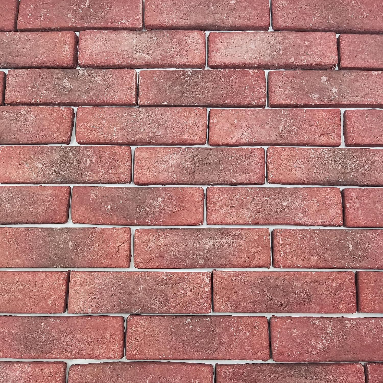 20 Pcs Red Thin Wall Brick Veneers, 2.4″ x 7.9″ for Kitchen Backsplash, Fireplac