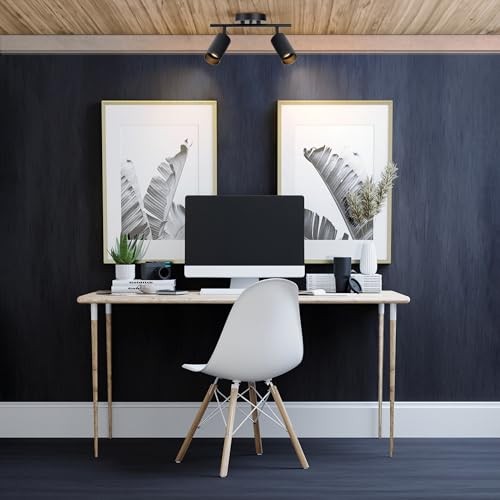 64000114 2-Light Track Lighting Spotlight, Matte Matte Black, Ribbed Shades