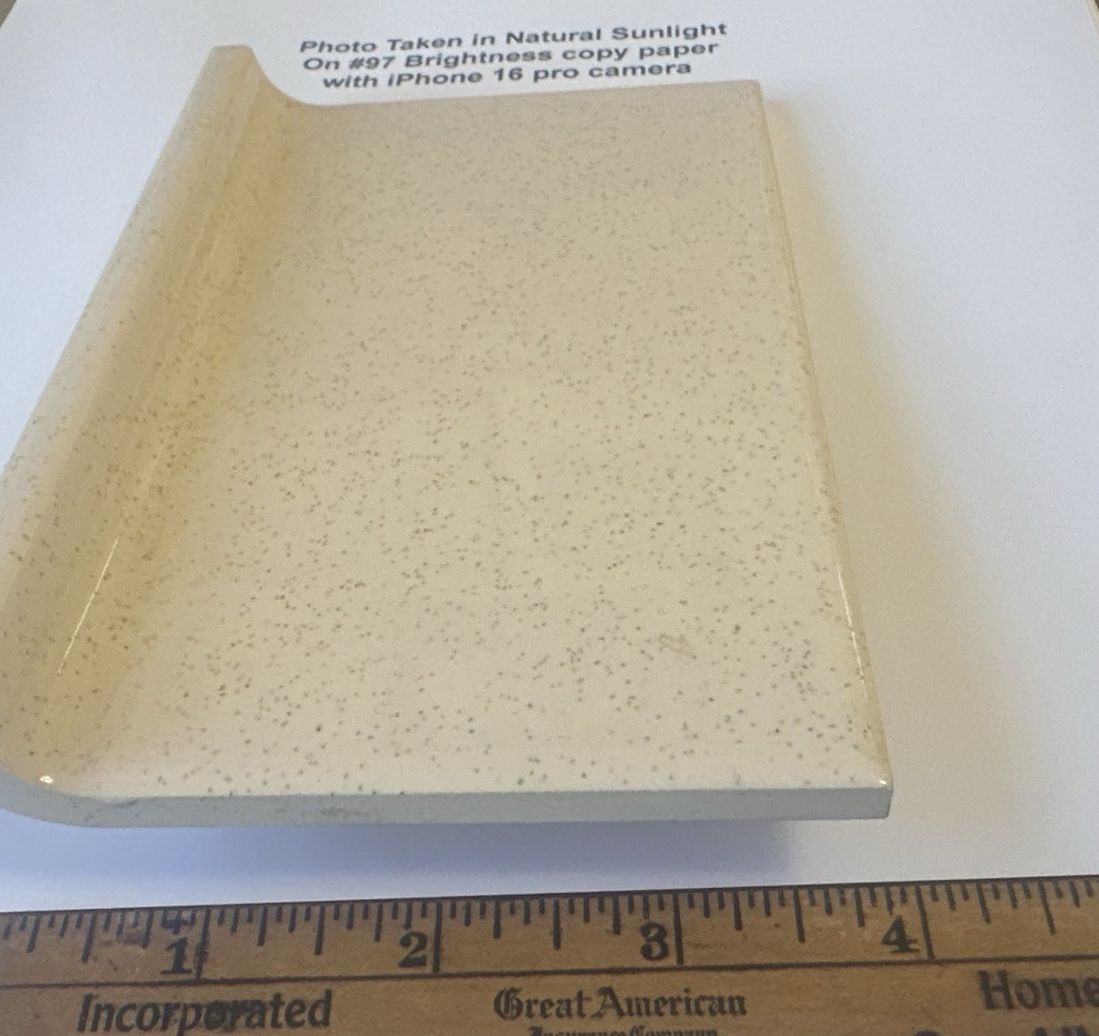 1 pc. Buckwheat 3-7/8 X 6-1/8″ Glossy Ceramic Cove Base Tile, florida, Flat Top